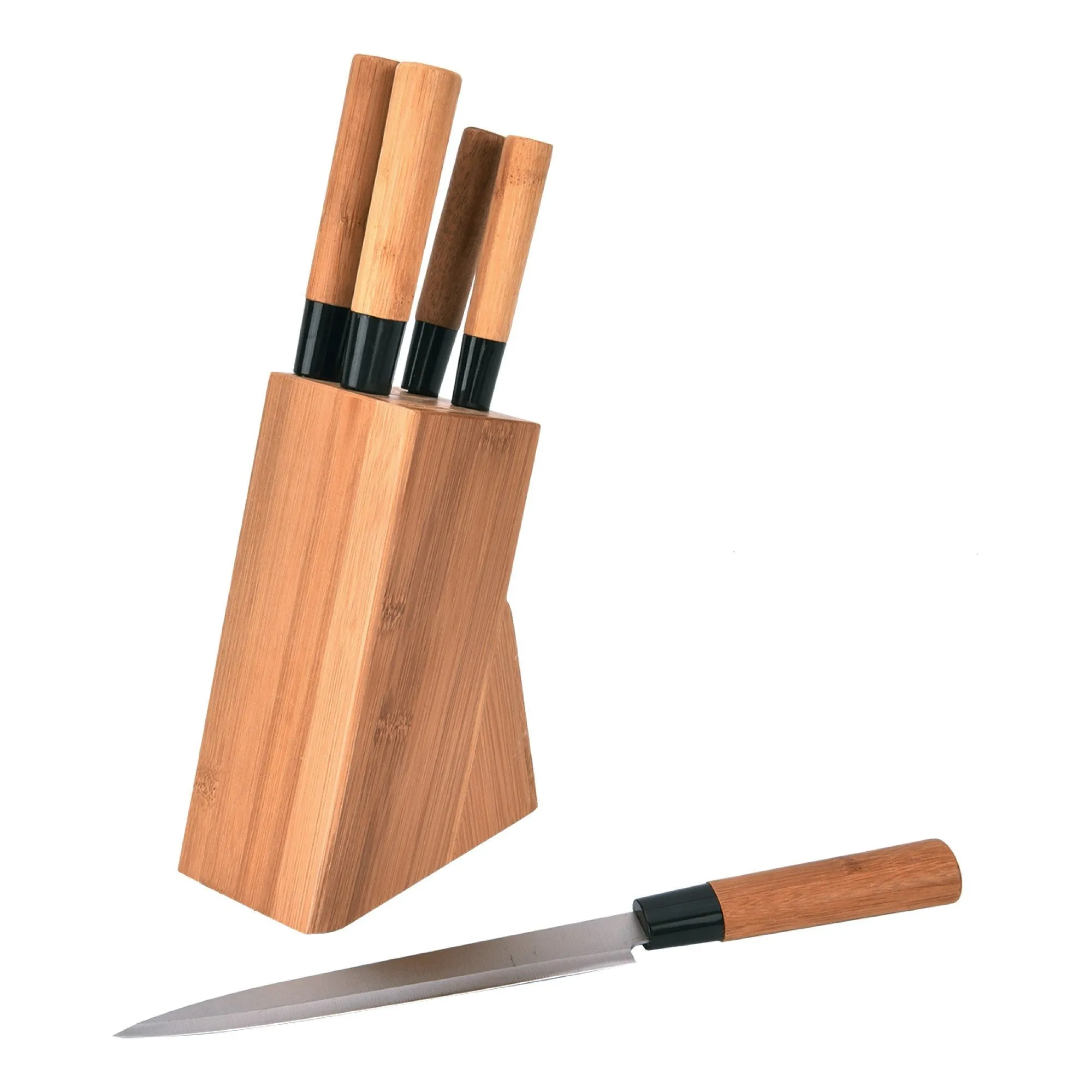 À la Cuisine - 5 Piece Bamboo Knife Set with Block