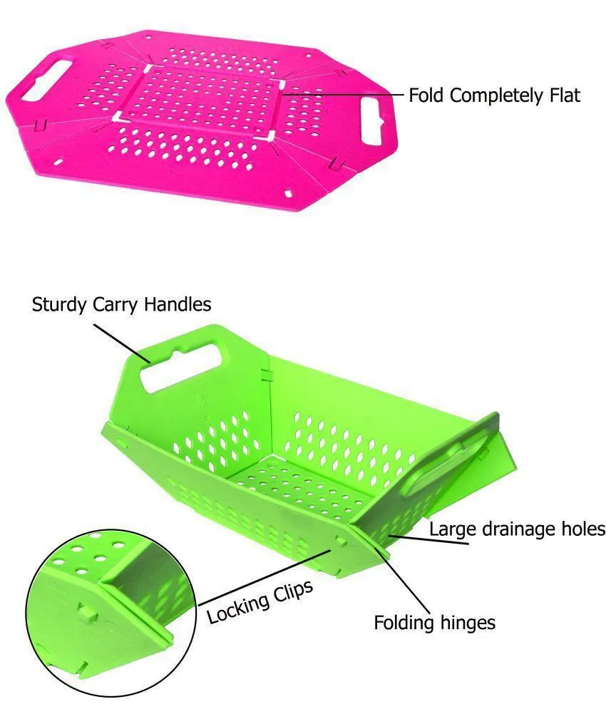 0704 -3 in 1 Fruit & Vegetable Chopping Board Wash Folding Basket