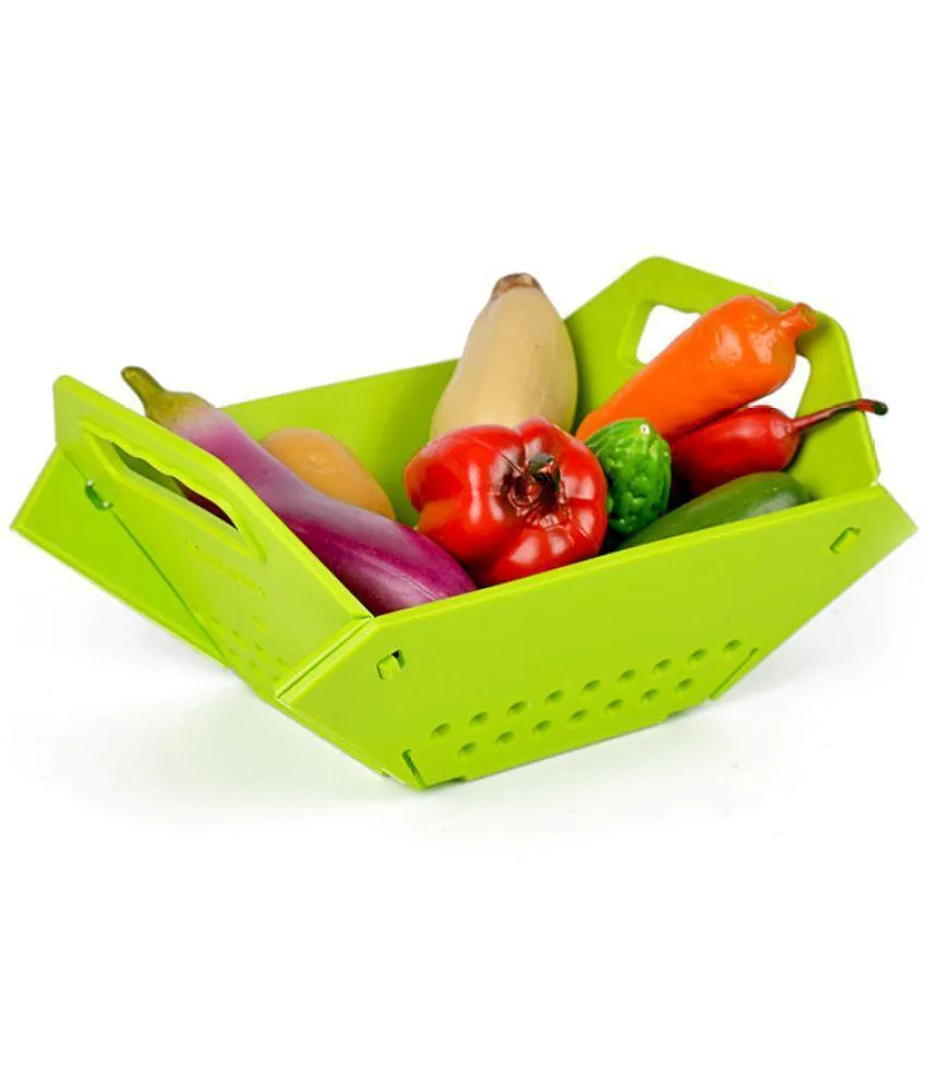 0704 -3 in 1 Fruit & Vegetable Chopping Board Wash Folding Basket