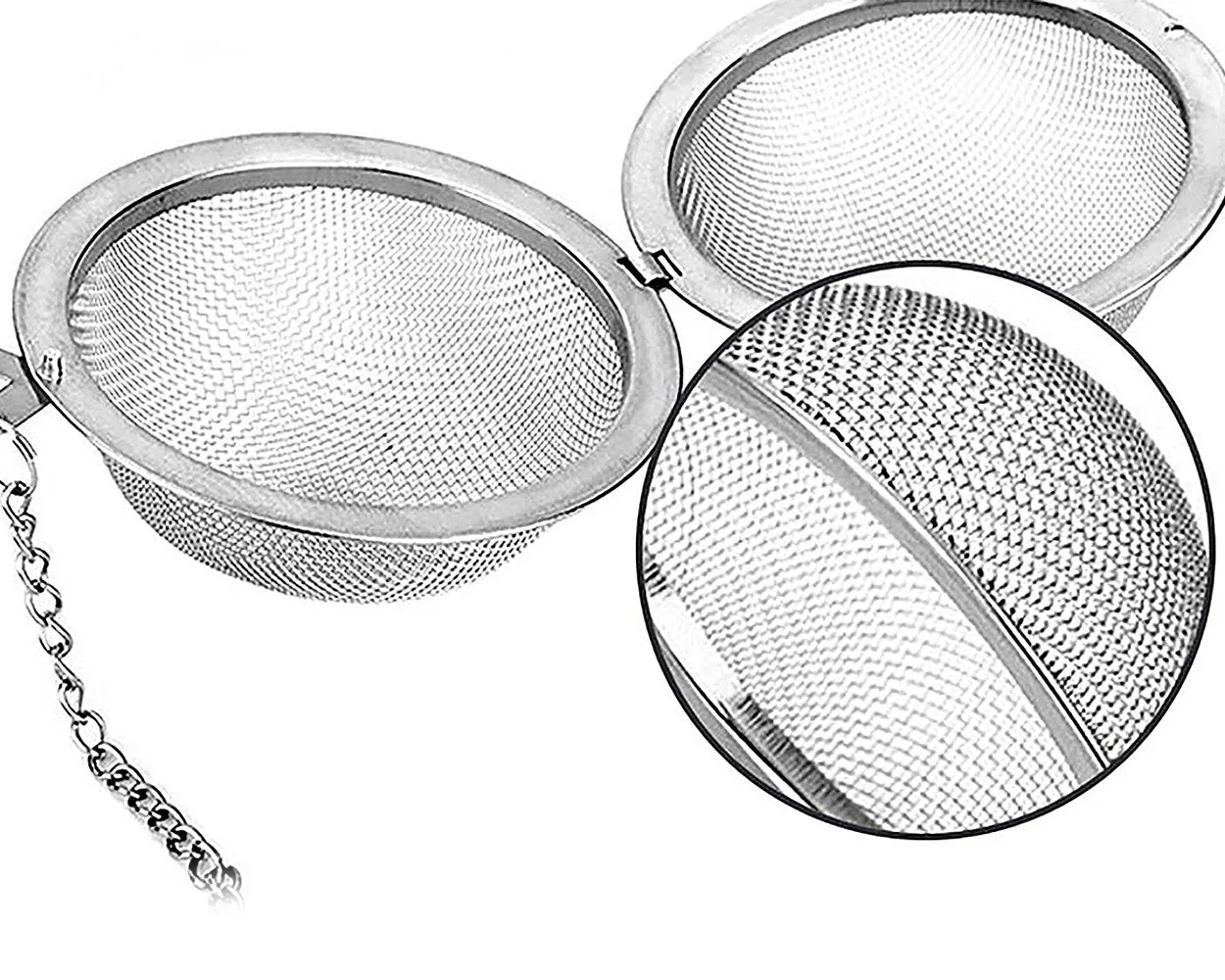 2 Pieces Stainless Steel Ball Shaped Tea Infusers - Silver