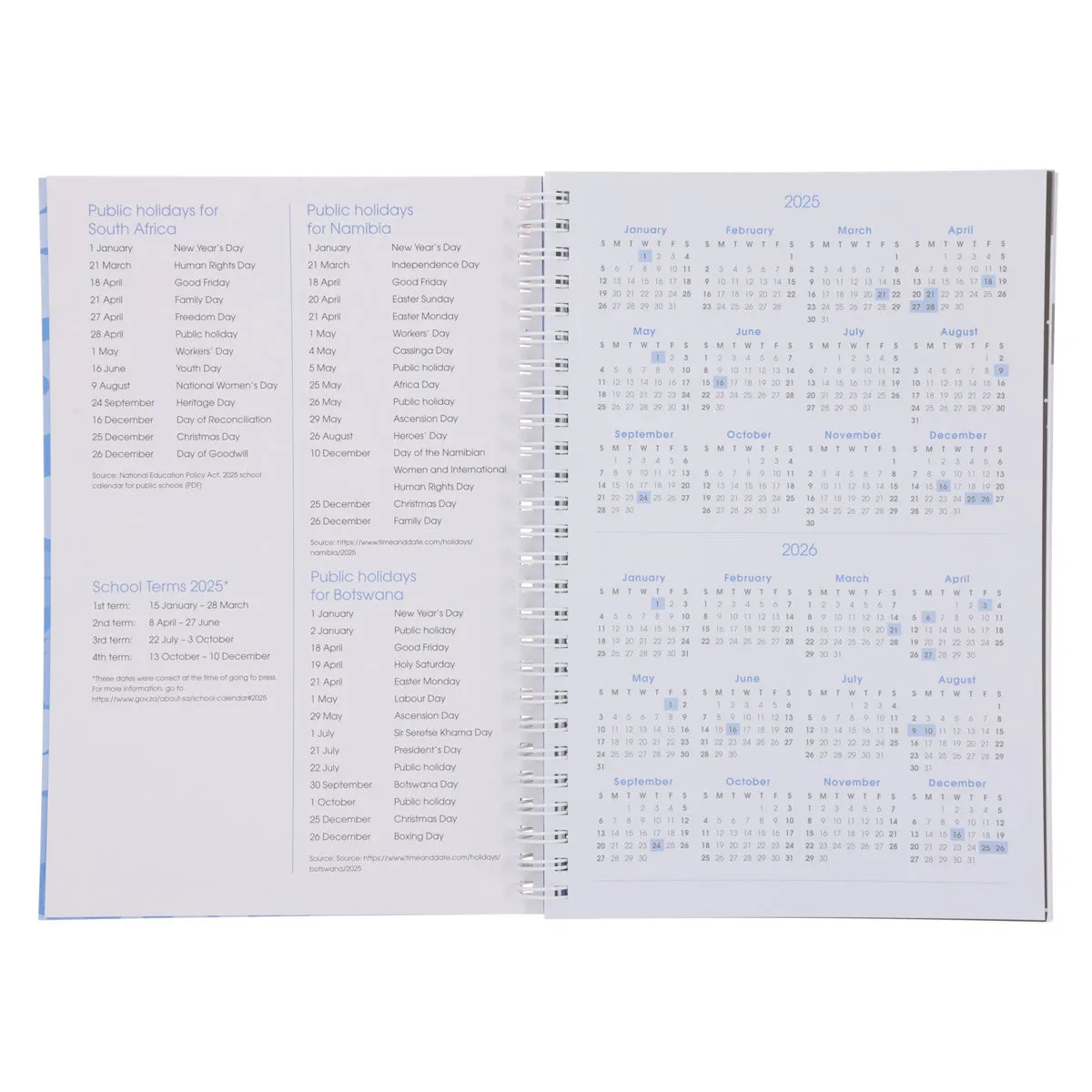 2025 Diary - Daily Planner - Inspirational - Enjoy Every Moment - Wirebound