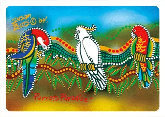 3D Magnet By Susan Betts - Parrots Paradise