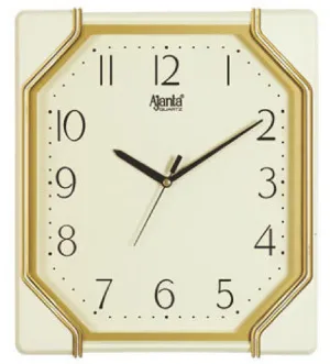 Ajanta Abstract Quartz Plastic Wall Clock (617, 28.6x26.3 cm, Ivory)