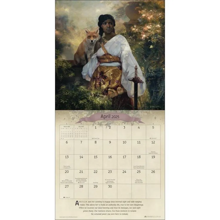 Amber Lotus 2025 Wall Calendar - W.I.T.C.H. (Woman In Total Control of Herself)