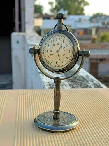 Antique Nautical Table Top Clock Antique Brass Rounded Shape Table Top Clock for Home Office Study Living Room