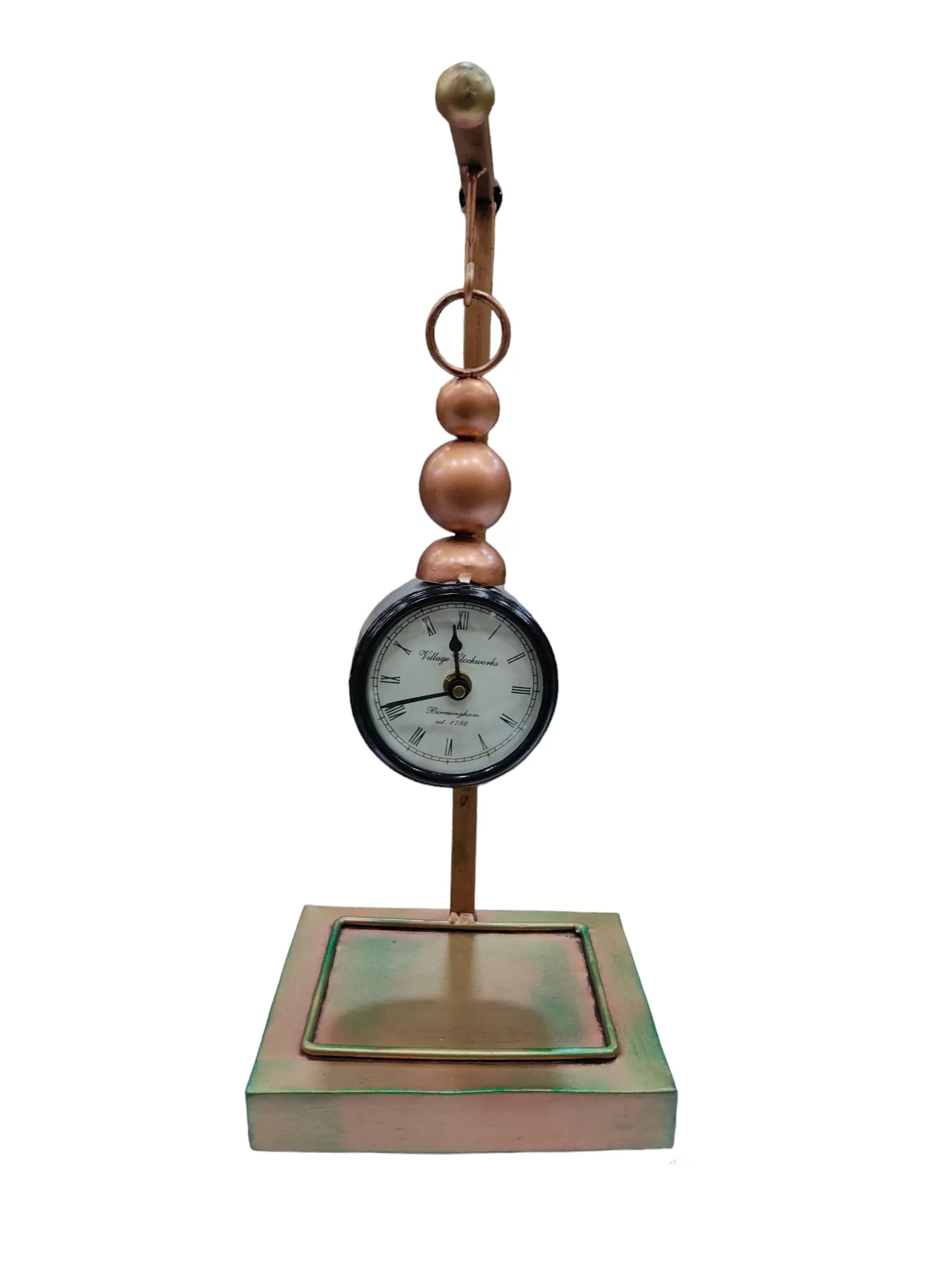 Antique Pendulum with Watch Table Handicraft Showpiece|Copper Colour|Home/Office Decorative Item/Decorative Item|Hight 42cm, Length 17cm, Width 13cm