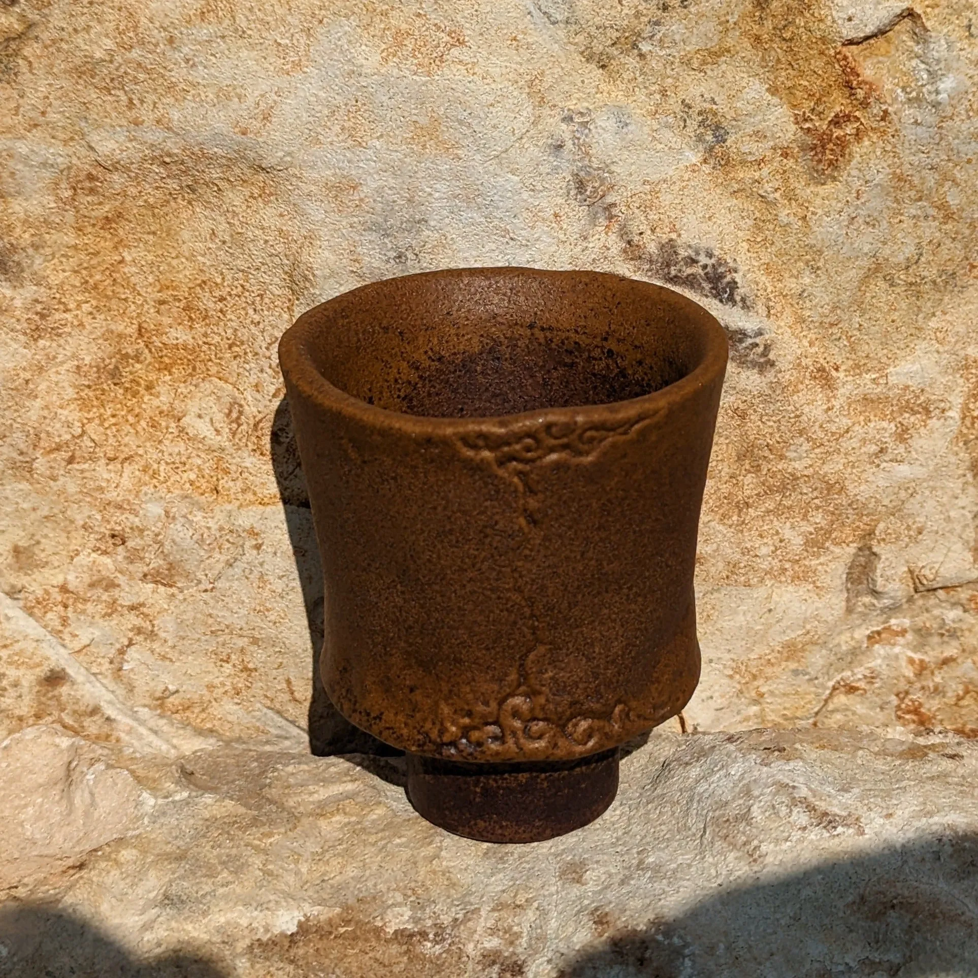 Archaic Ruyi Chalice Wood-Fired Kiln Clay Tea Cup