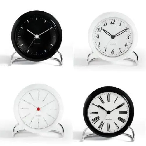 Arne Jacobsen Table Clock Banker in White