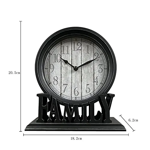 ATORSE® Round Table Clock Decorative Silent Quartz Movement for Shelf Kitchen Decors Stylea