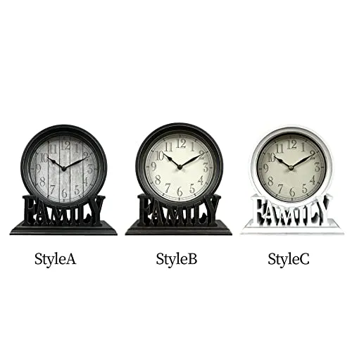 ATORSE® Round Table Clock Decorative Silent Quartz Movement for Shelf Kitchen Decors Stylea