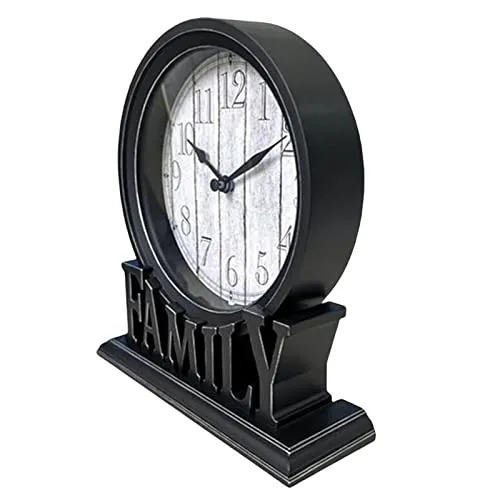 ATORSE® Round Table Clock Decorative Silent Quartz Movement for Shelf Kitchen Decors Stylea