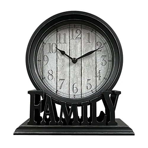 ATORSE® Round Table Clock Decorative Silent Quartz Movement for Shelf Kitchen Decors Stylea