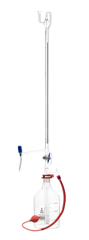 Automatic Zero Burette, 50ml - Class A - 34/35 Joint Size - 0.05Â±ml Tolerance, 0.10ml Sub. Divisions - 2000ml Reservoir Capacity - With Intermediate Stopcock & Schellbach Stripe - Eisco Labs