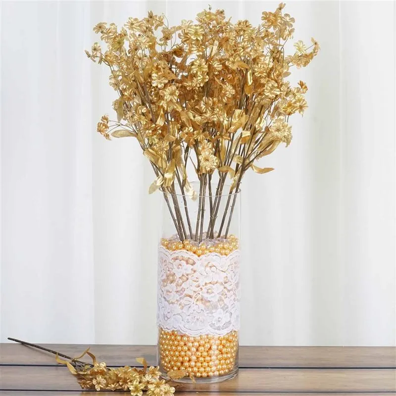 Baby Breath Bush Artificial Silk Flowers - Gold