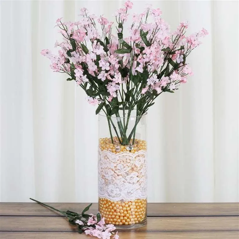 Baby Breath Bush Artificial Silk Flowers - Pink