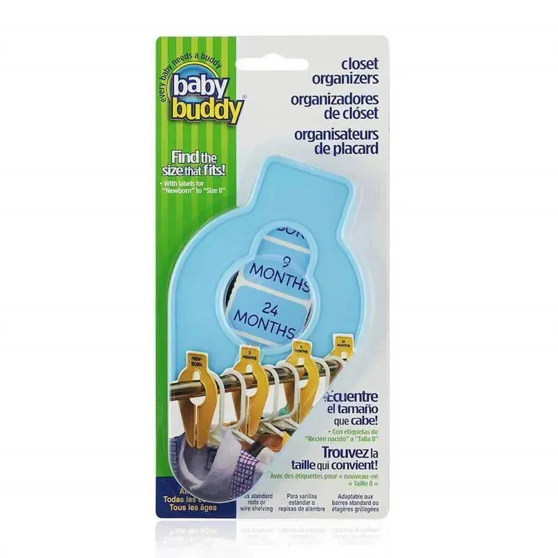 Baby Buddy - 5Pk Size-It Closet Organizers, Blue