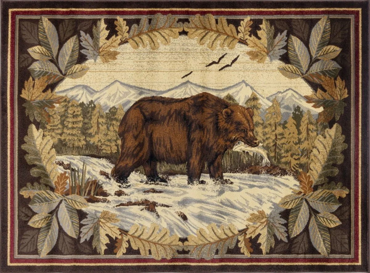 Bear Catch Cabin 5'x7' Area Rug