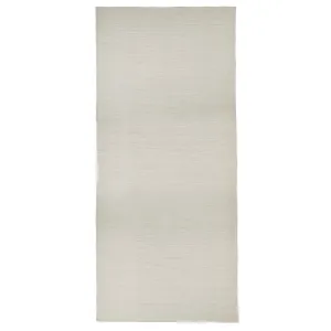 Beige Textured Wool Blend Rug - 14' x 35'