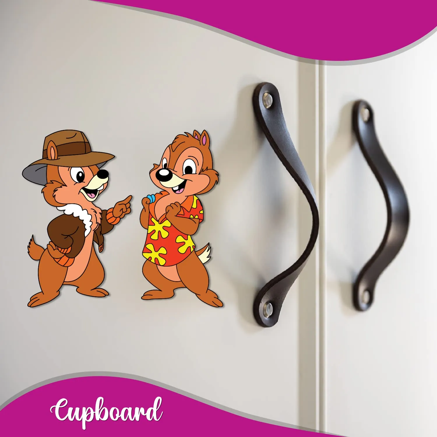 Bhai Please Chip and Dale Wooden Fridge Magnet (Pack of 1) Fun Comic Character Gift and Decoration