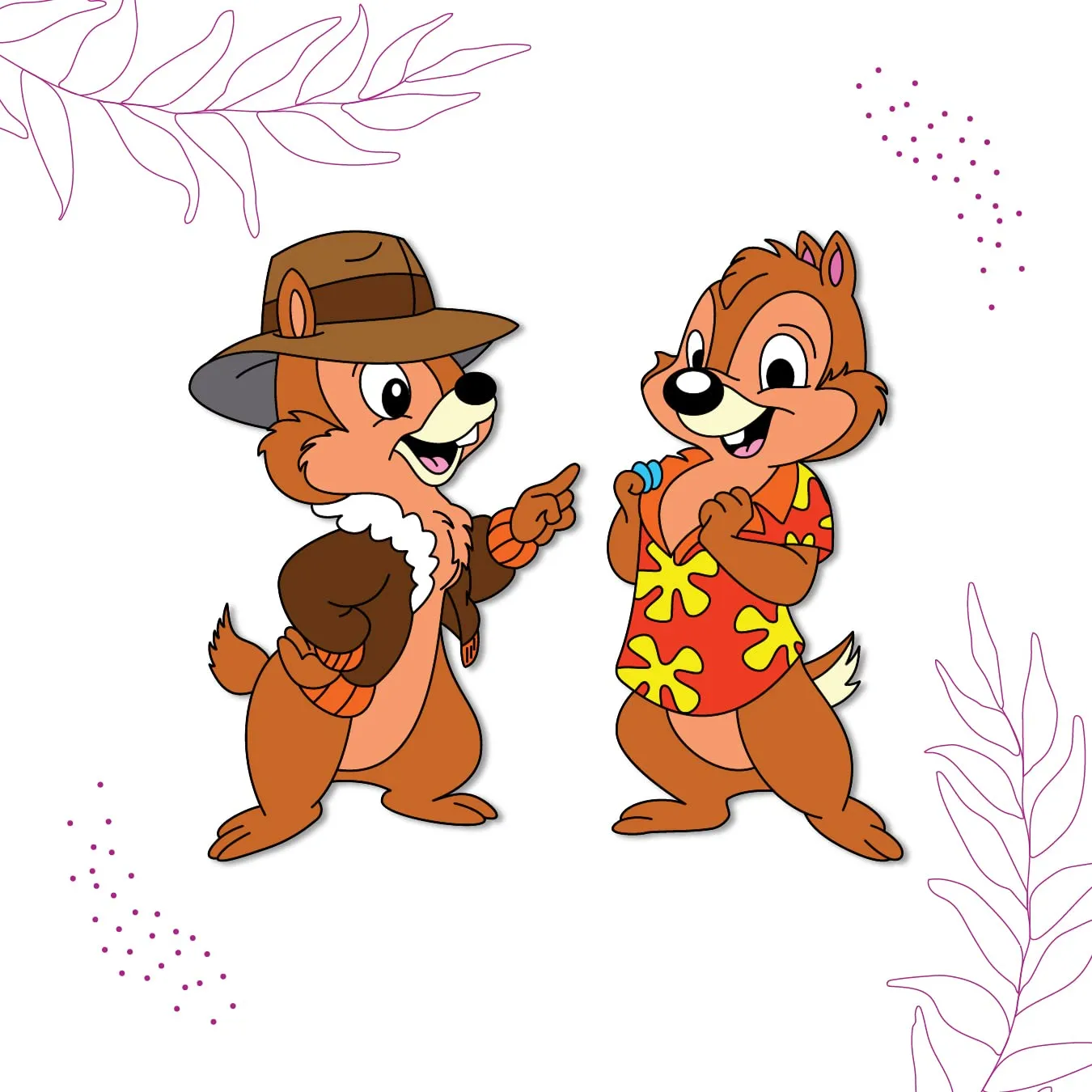 Bhai Please Chip and Dale Wooden Fridge Magnet (Pack of 1) Fun Comic Character Gift and Decoration