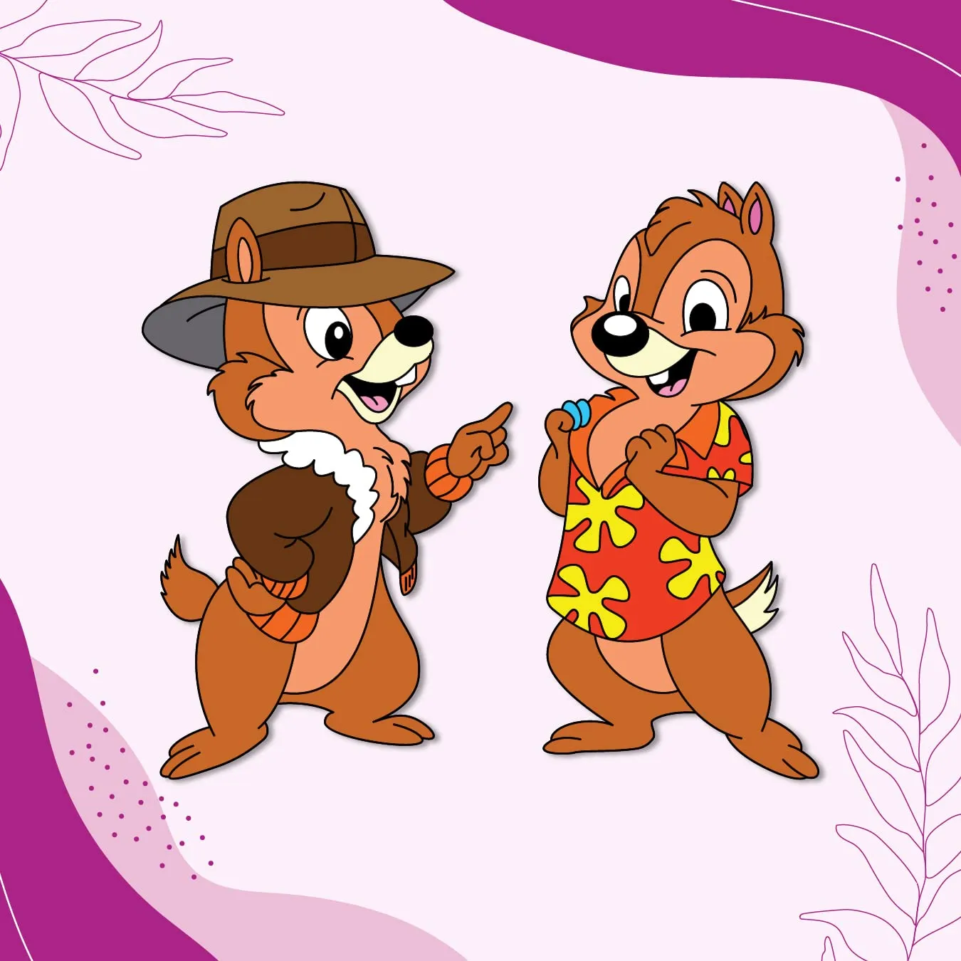 Bhai Please Chip and Dale Wooden Fridge Magnet (Pack of 1) Fun Comic Character Gift and Decoration