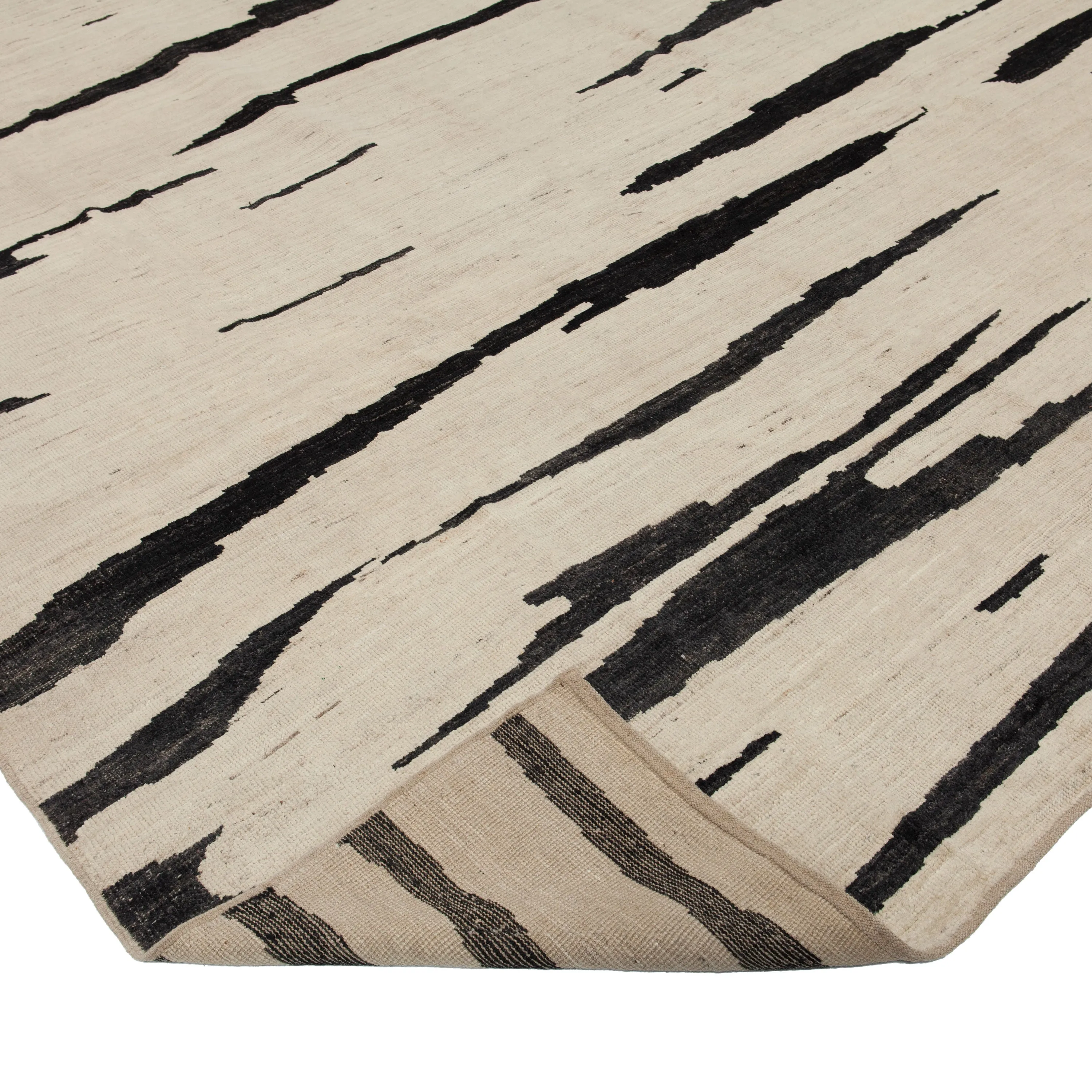 Black & White Zameen Transitional Wool Rug - 9'5" x 11'11"