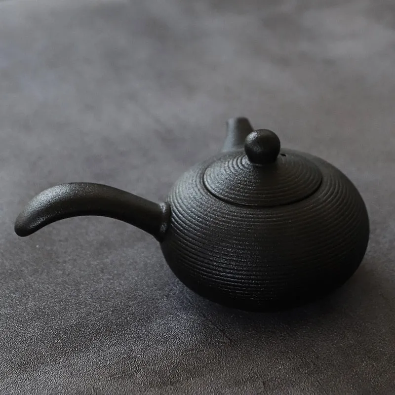 Black Crockery Ceramic Teapots Handmade Tea Pot Ceramic Teapot Kettle