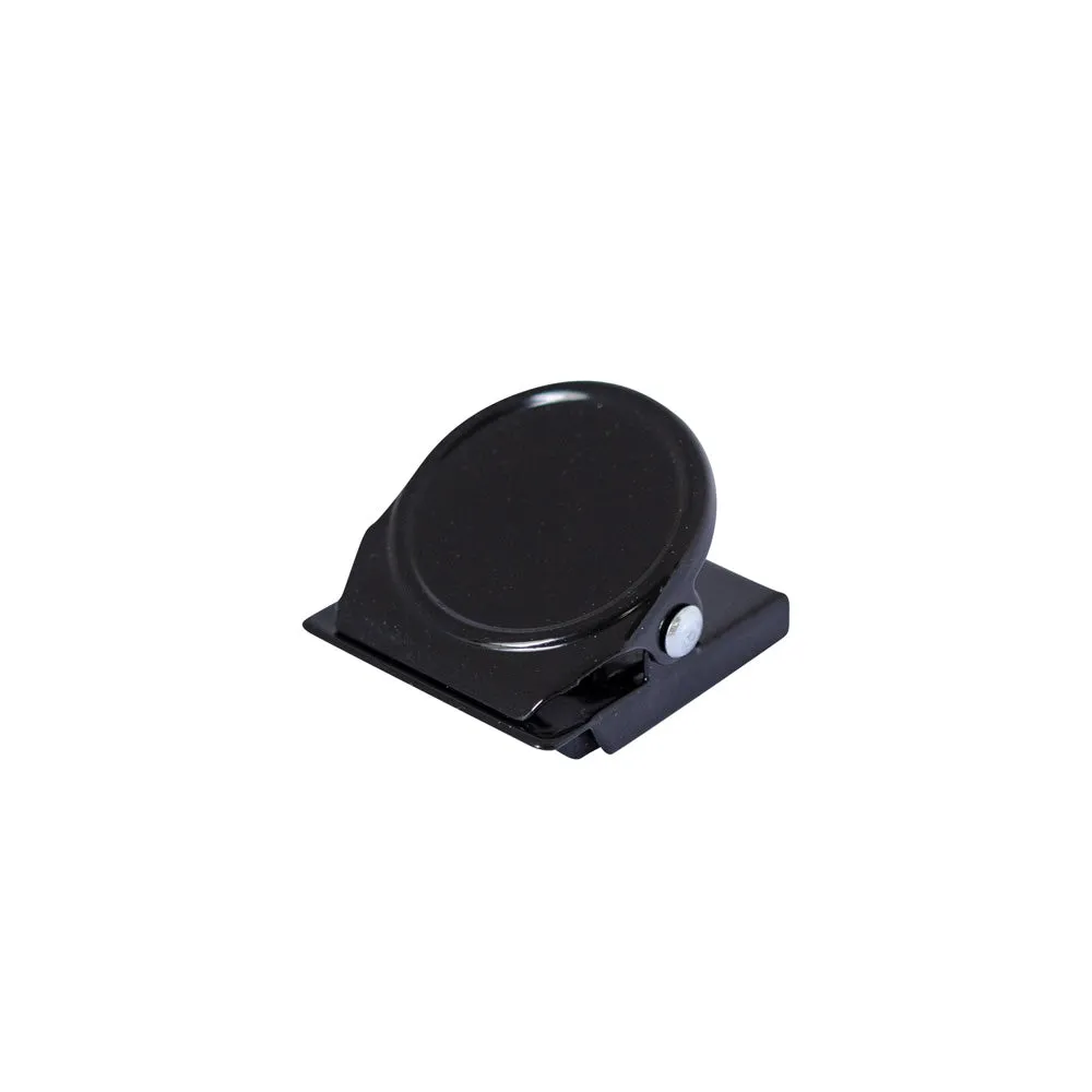 Black Square Round Memo Clip Magnet | 30mm