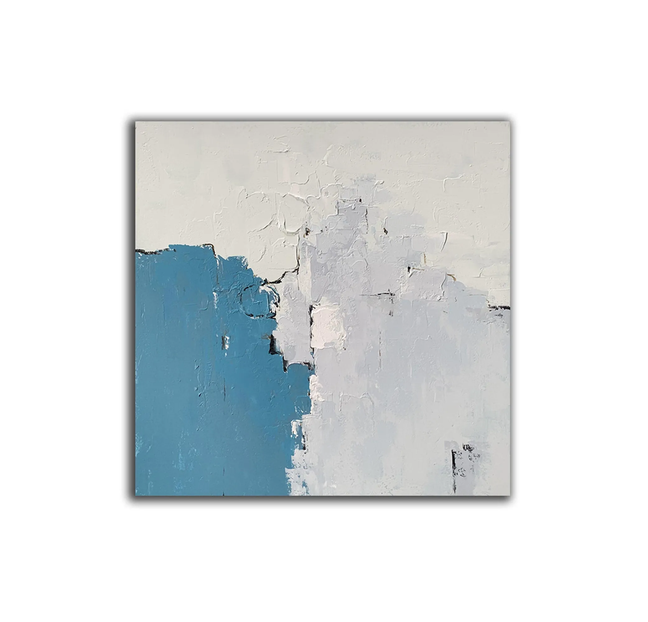 Blue Gray White Abstract Painting Modern Canvas Art Sp093