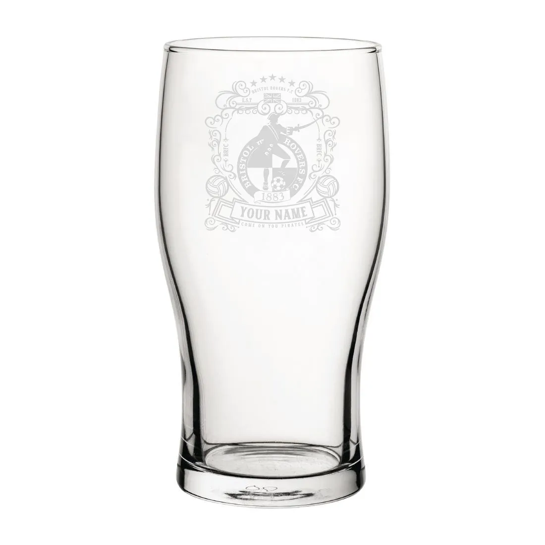 Bristol Rovers Coat Of Arms Custom Pint Glass