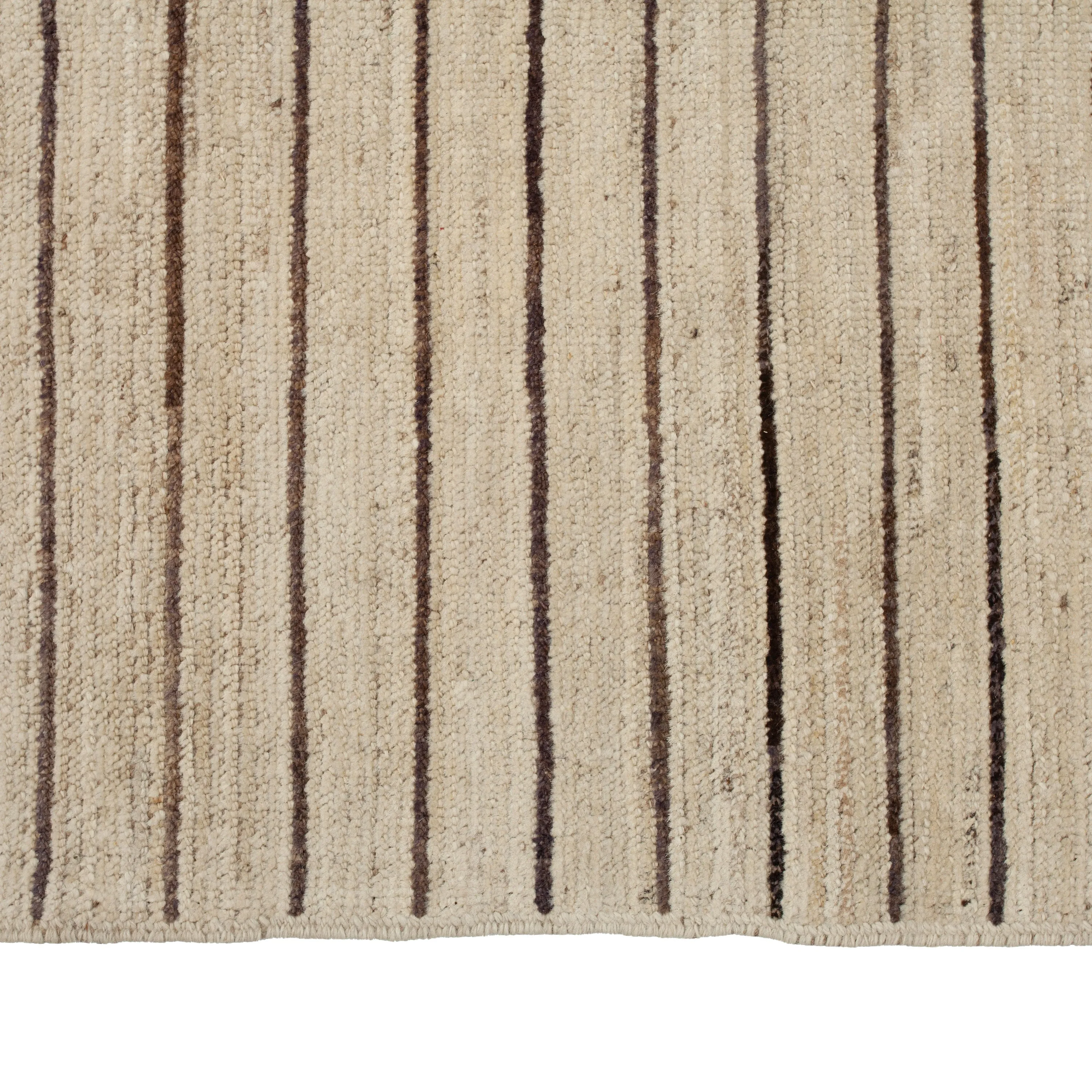 Brown and Beige Wool Rug - 9'3" x 11'5"