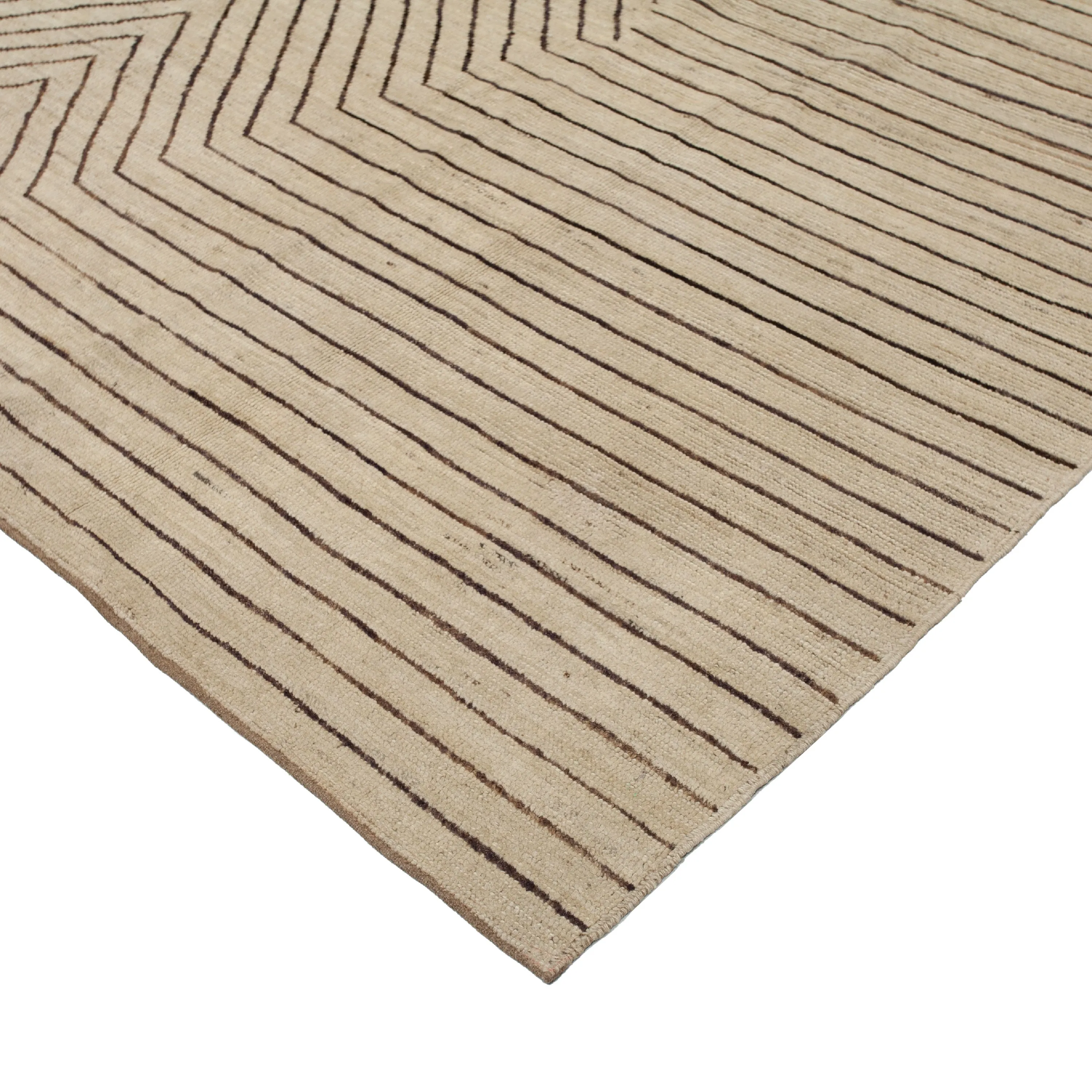 Brown and Beige Wool Rug - 9'3" x 11'5"