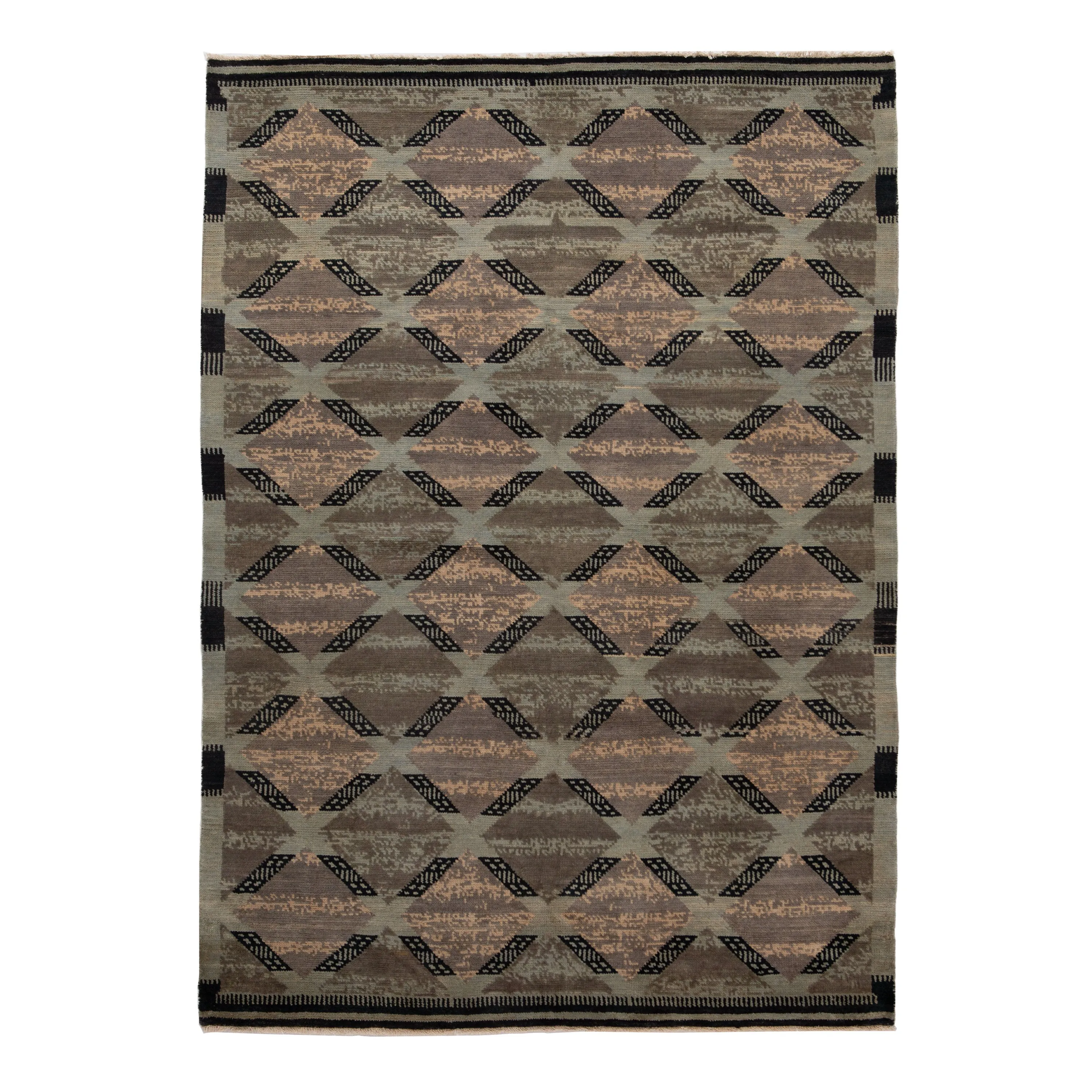 Brown Transitional Wool Rug - 6'4" x 9'4"