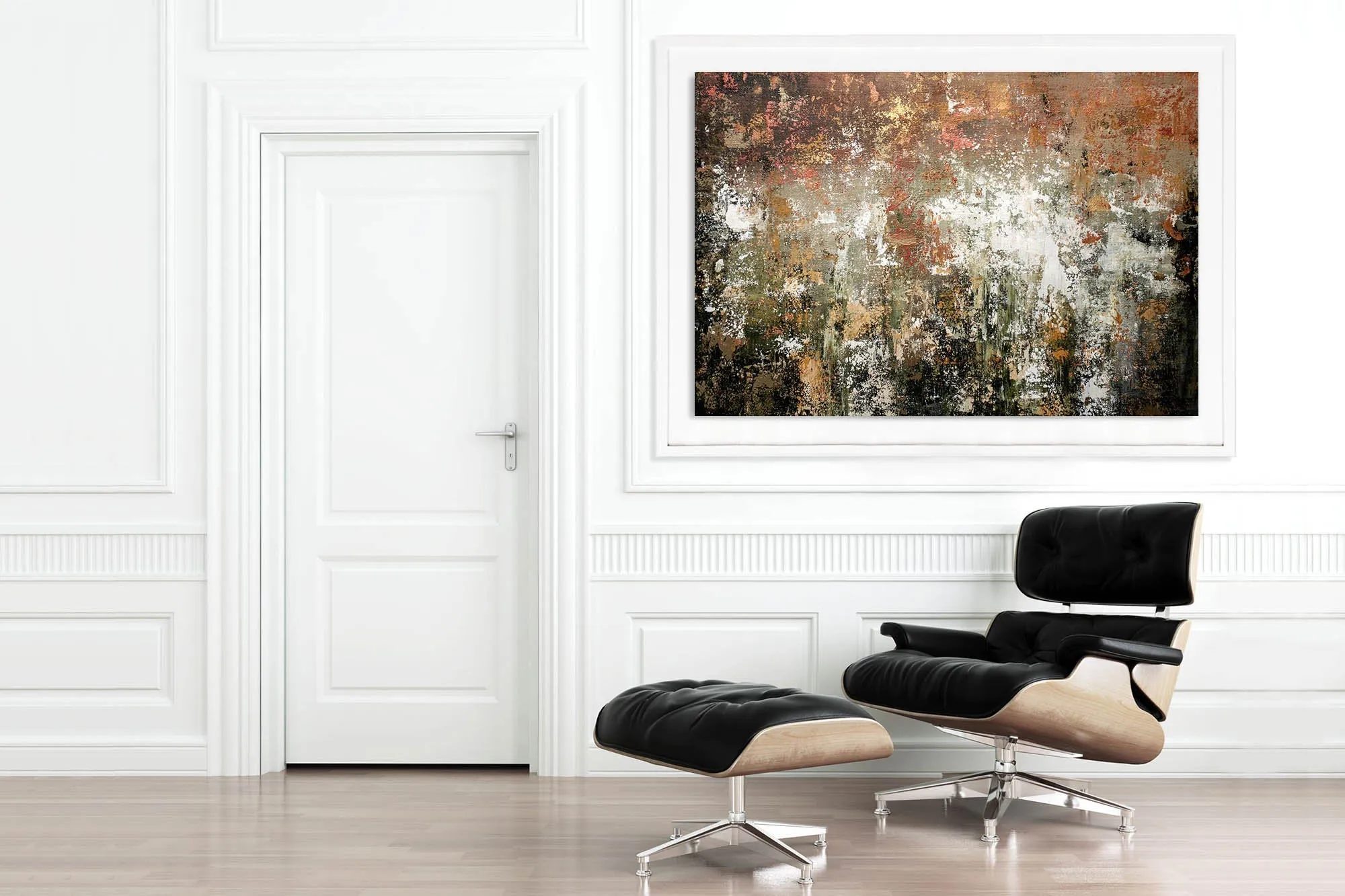 Brown White Abstract Wall Art Original Painting Fp042