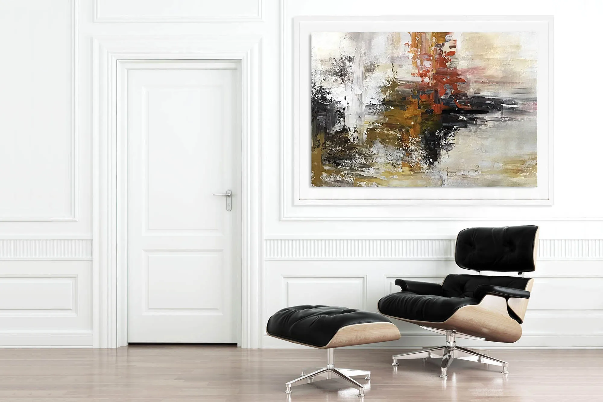 Brown White Red Abstract Painting Giant Canvas Painting Fp094