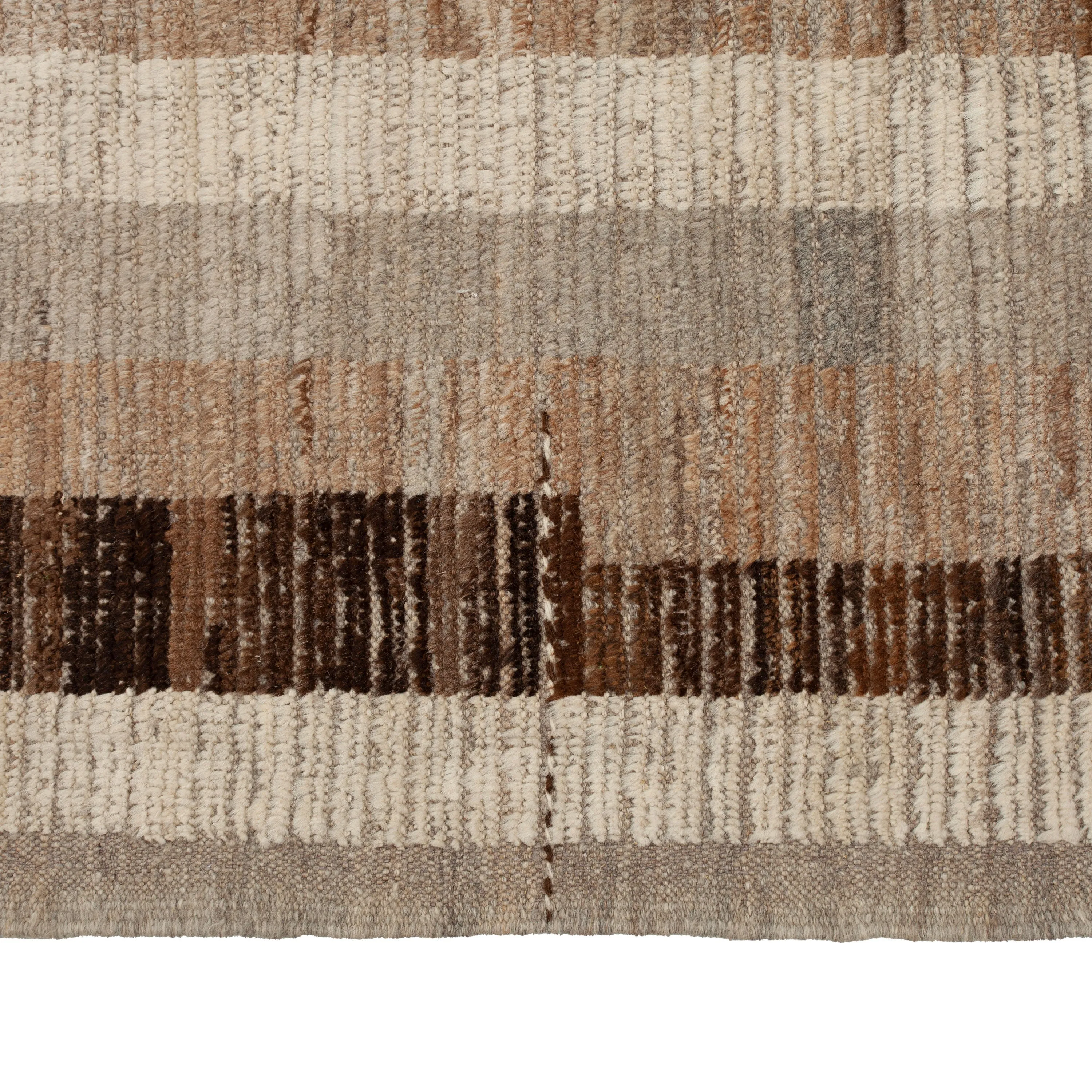 Brown Zameen Transitional Wool Rug - 10'5" x 13'10"