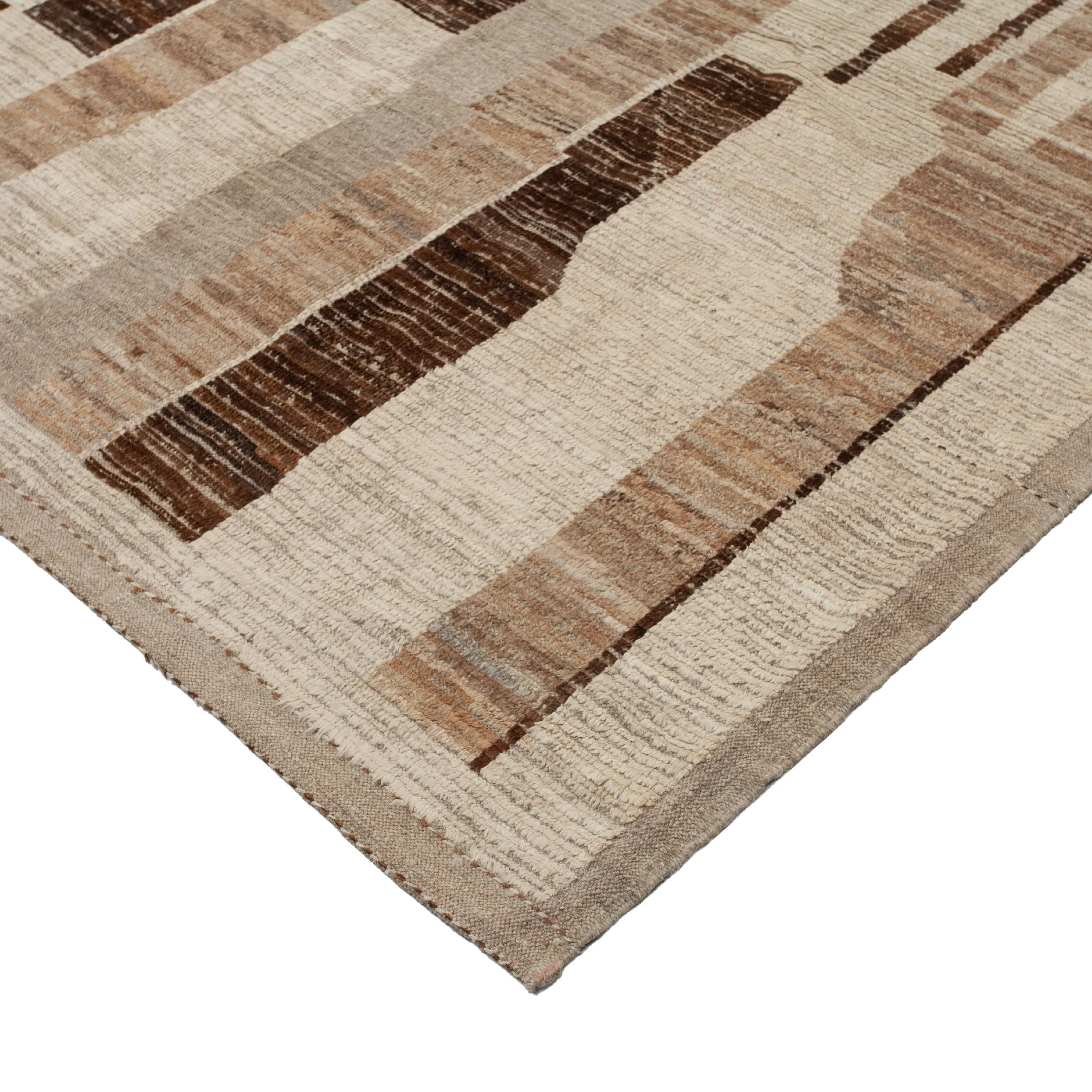 Brown Zameen Transitional Wool Rug - 10'5" x 13'10"