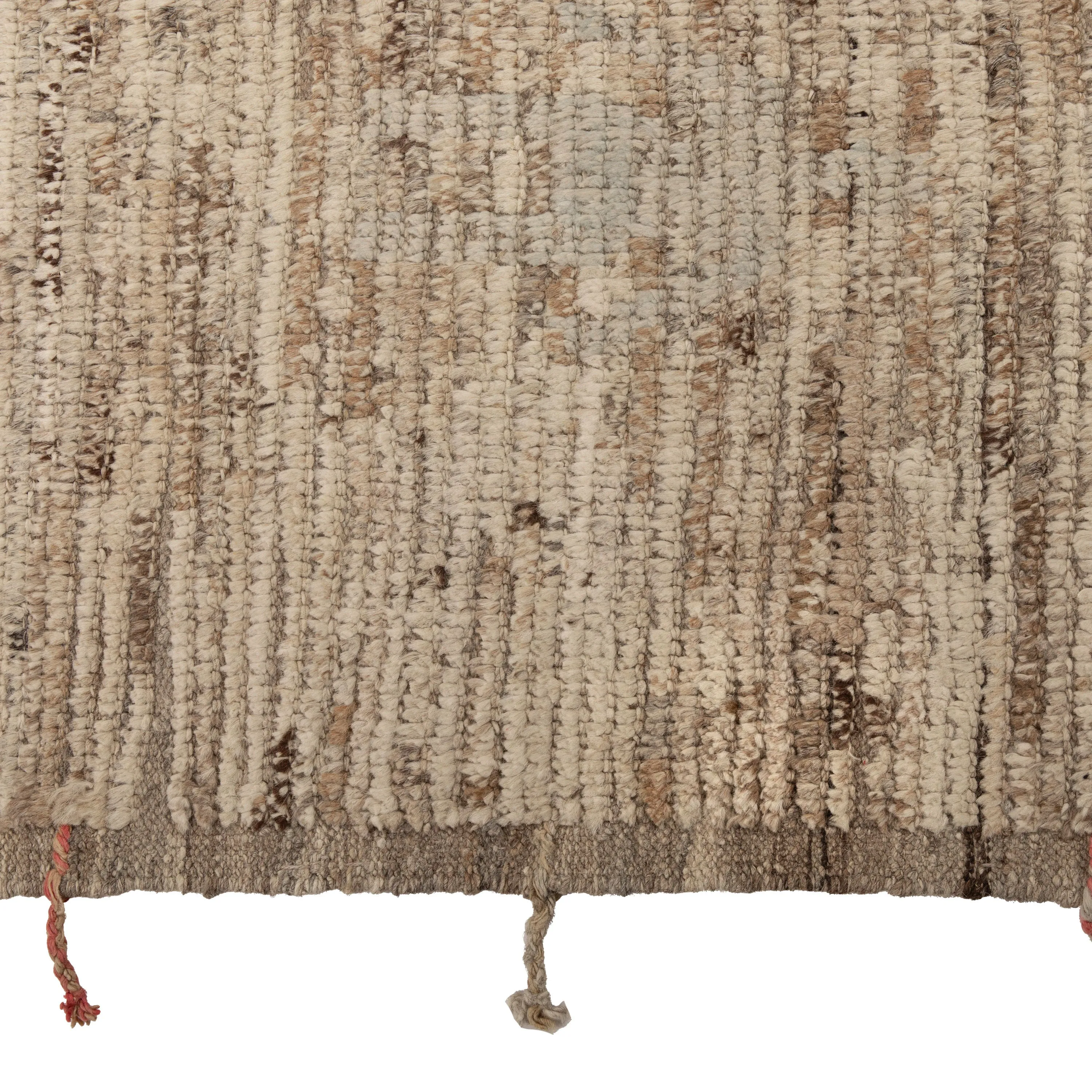 Brown Zameen Transitional Wool Rug - 6'9" x 9'7"