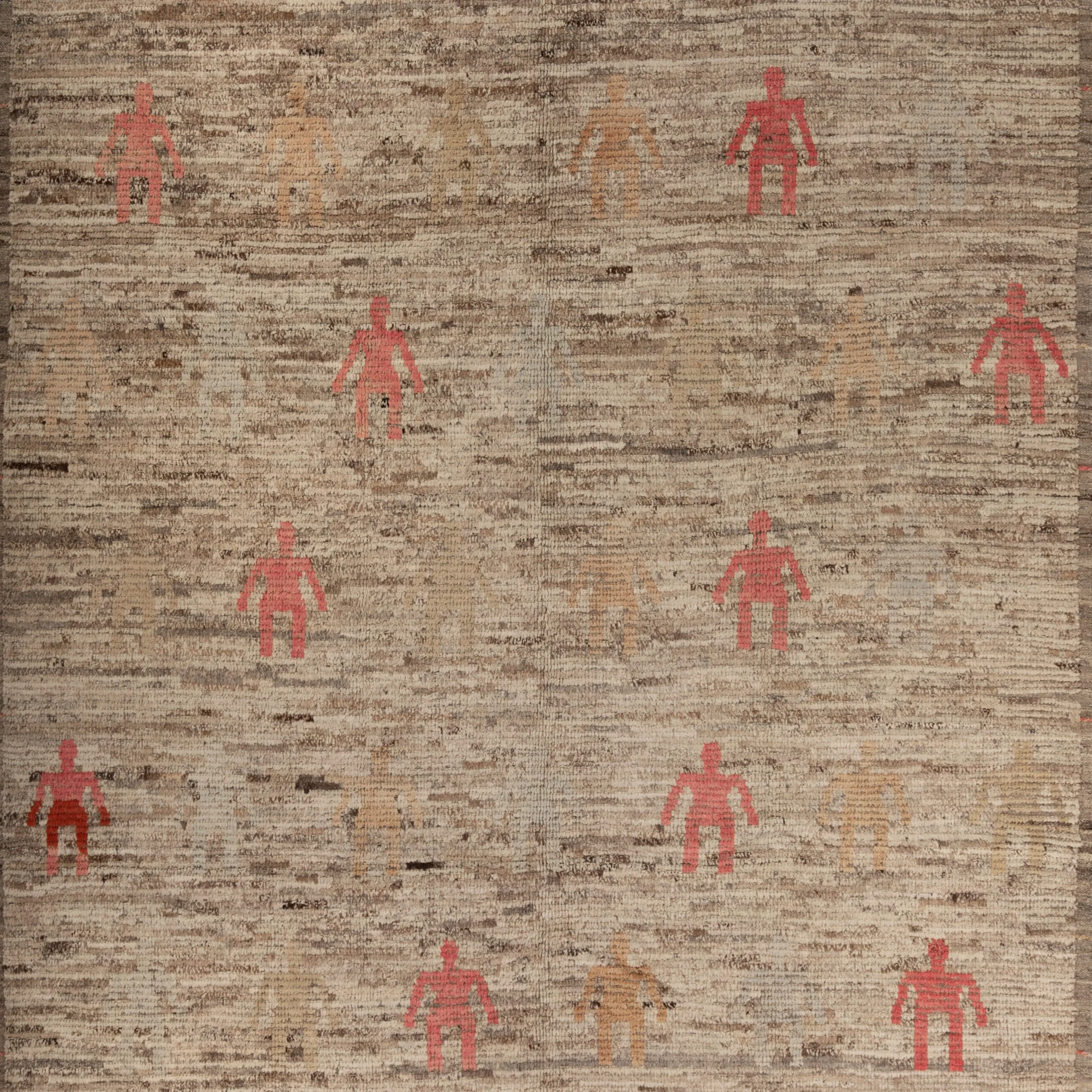 Brown Zameen Transitional Wool Rug - 6'9" x 9'7"