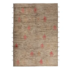 Brown Zameen Transitional Wool Rug - 6'9" x 9'7"