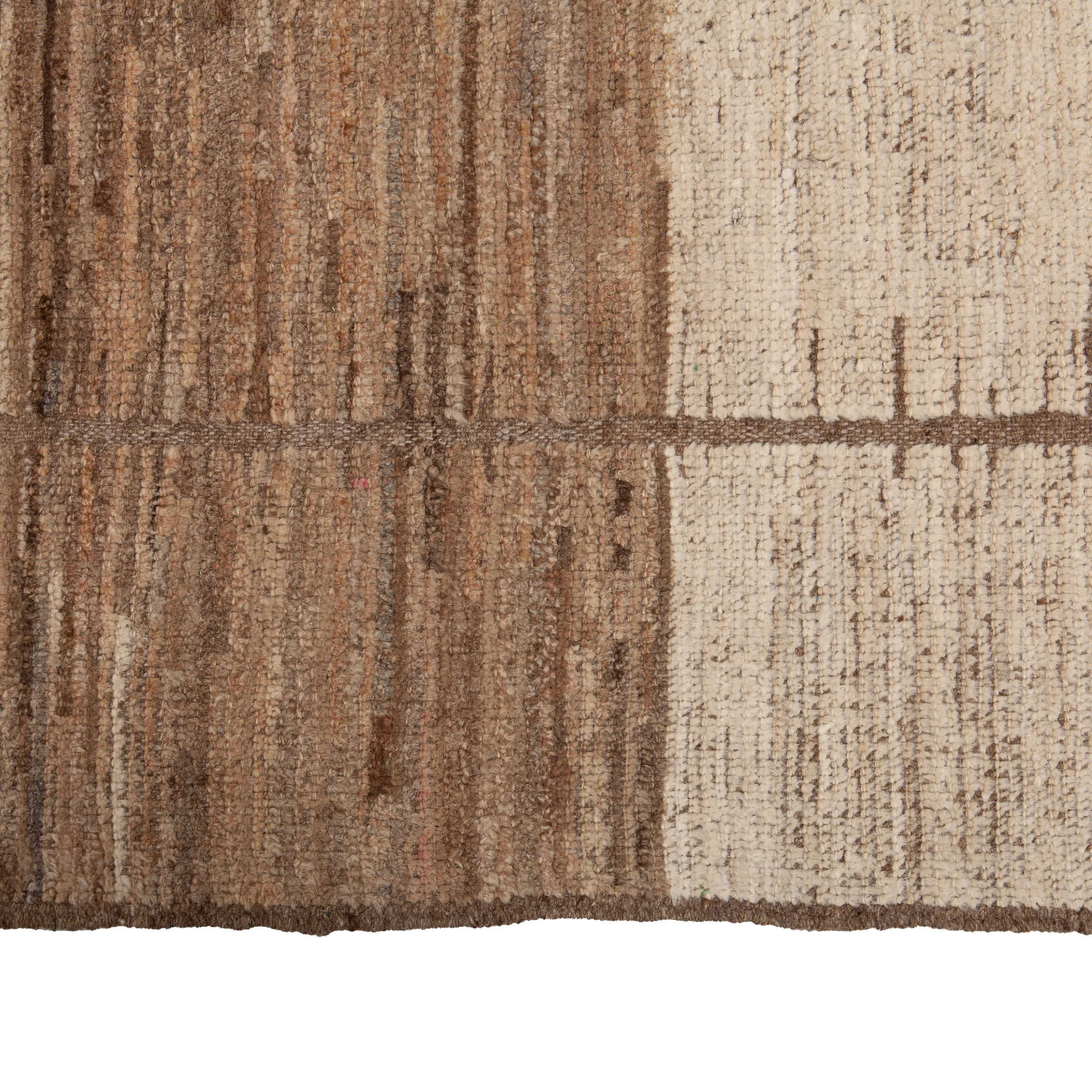 Brown Zameen Transitional Wool Rug - 9'7" x 11'6"