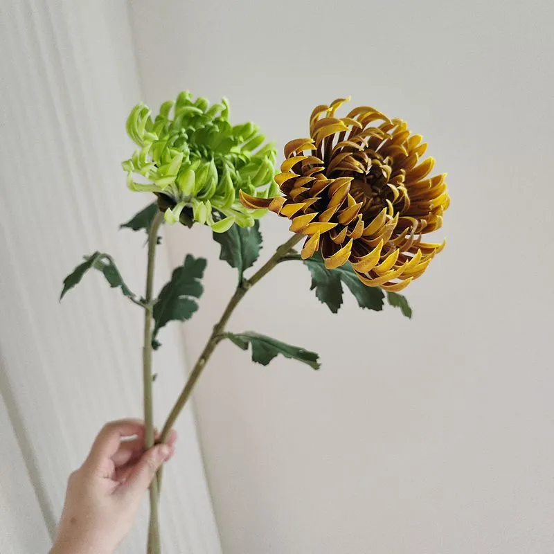 Bulk 23.6 inches Tall Large Heads Chrysanthemums Real Touch Stems Fall Winter Flowers Wholesale