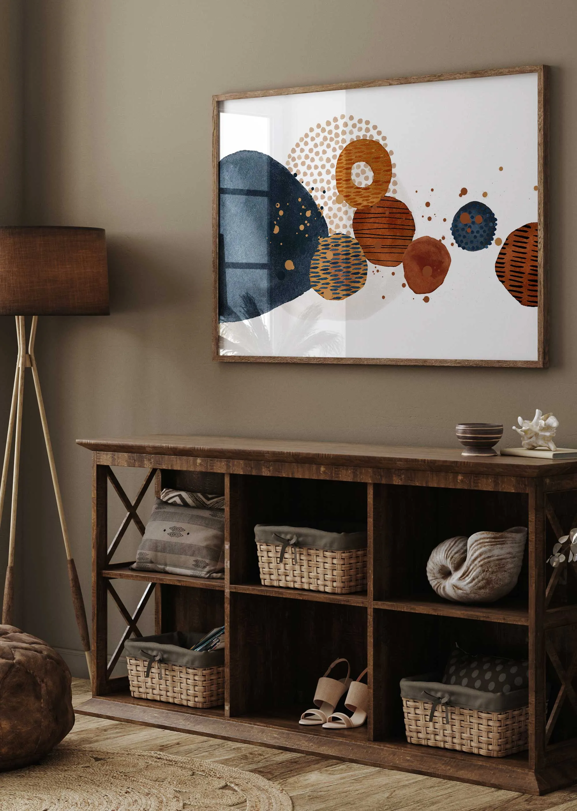 Burnt Orange Abstract Wall Art Print (4)