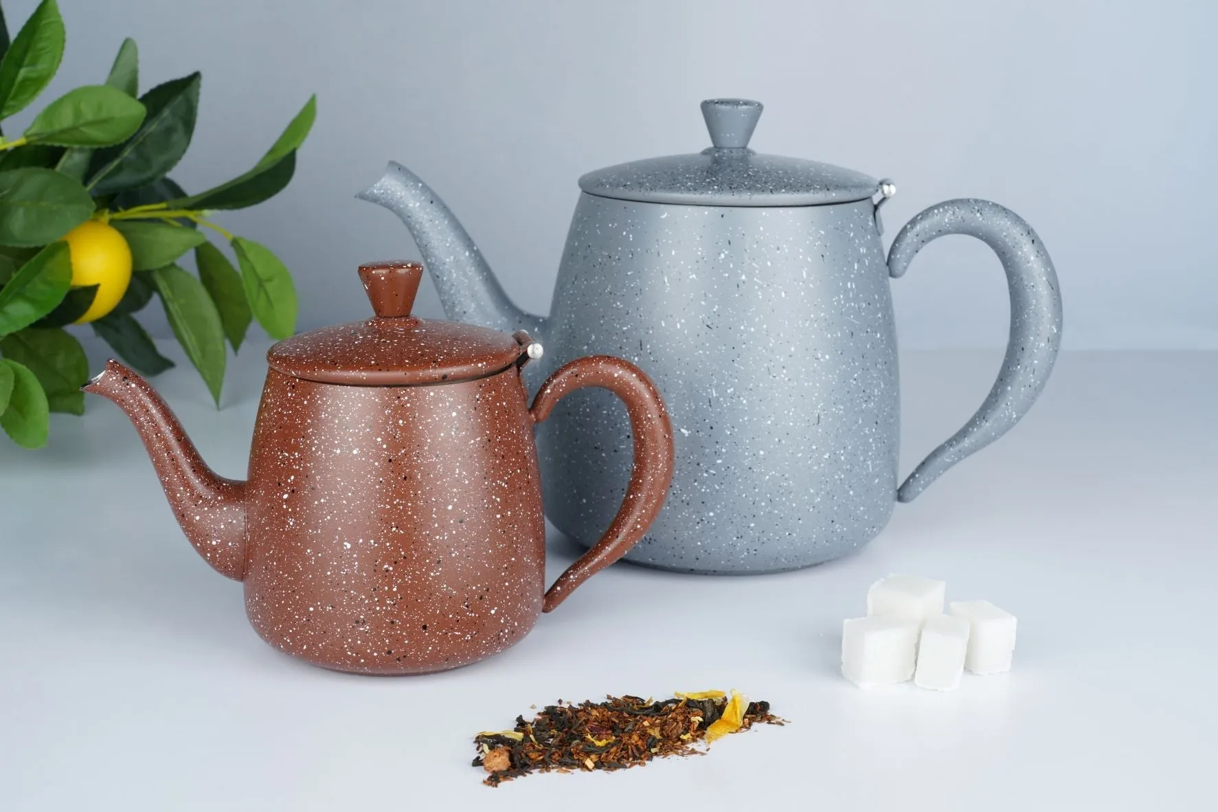 Café Olé 1L Premium Teapot, Red Granite