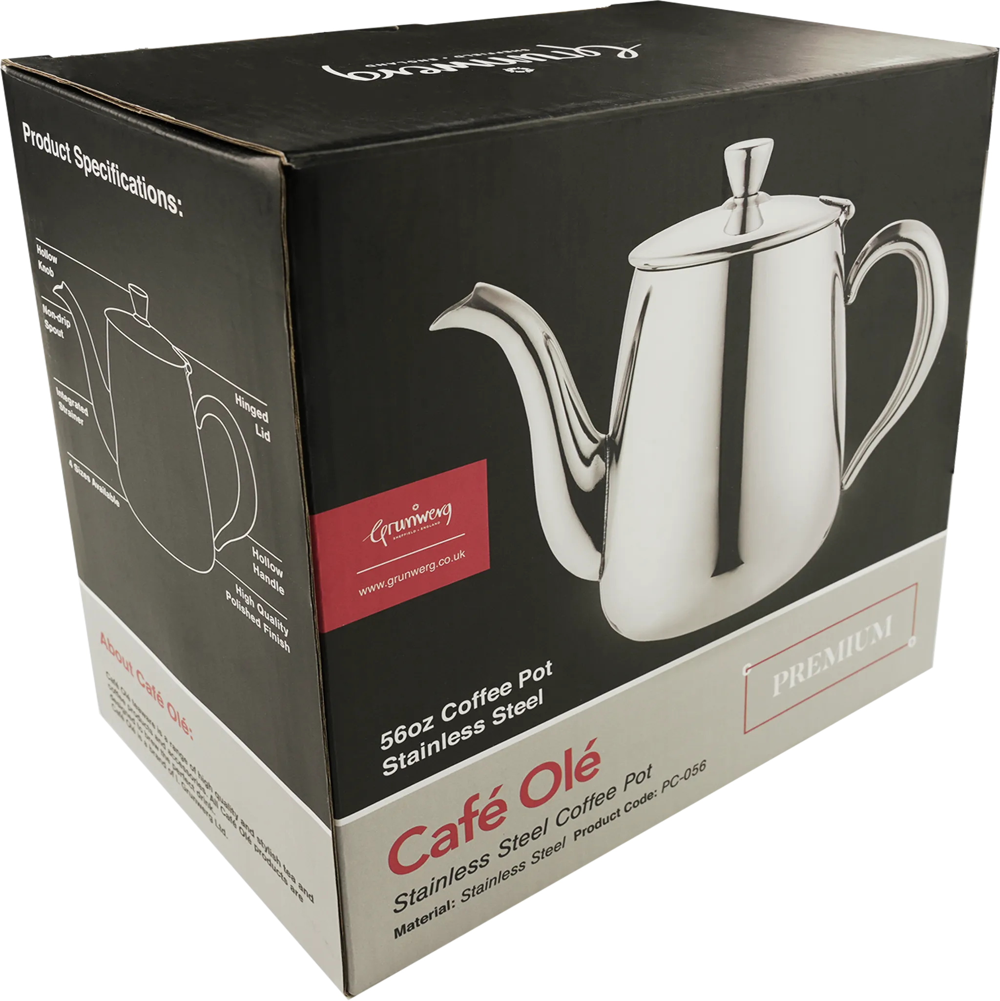 Café Olé Premium Coffee Pot 56oz S/S Mirror