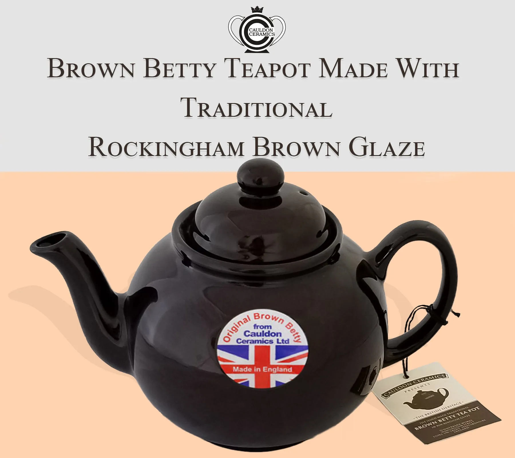 Cauldon Ceramics Brown Betty 4 Cup teapot with Infuser