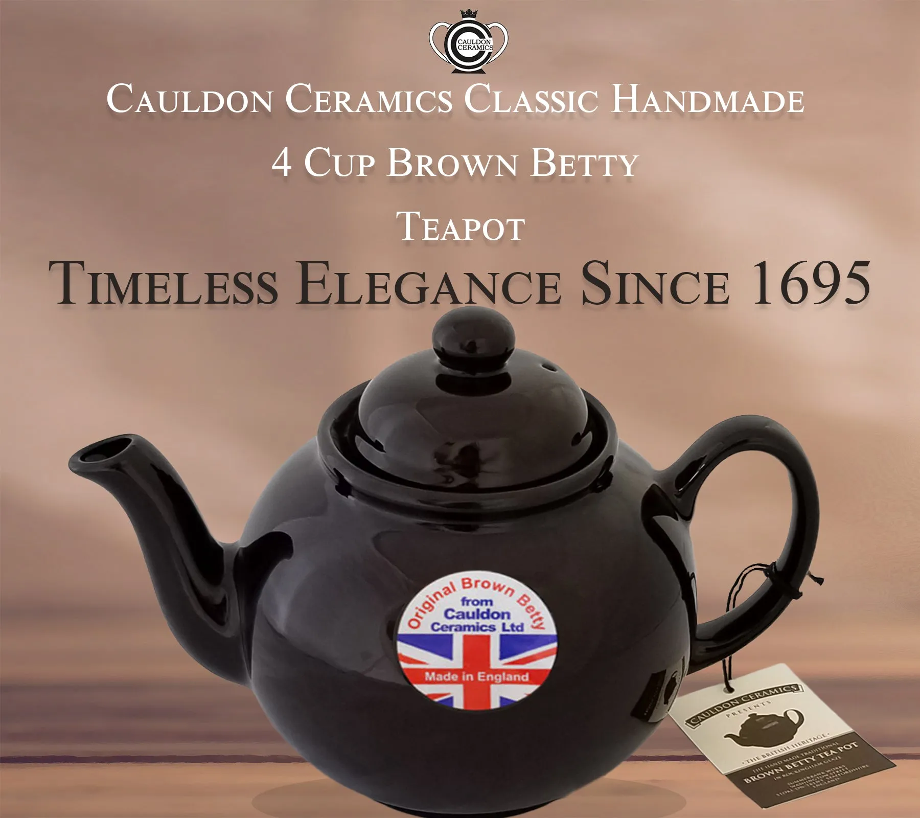 Cauldon Ceramics Brown Betty 4 Cup teapot with Infuser