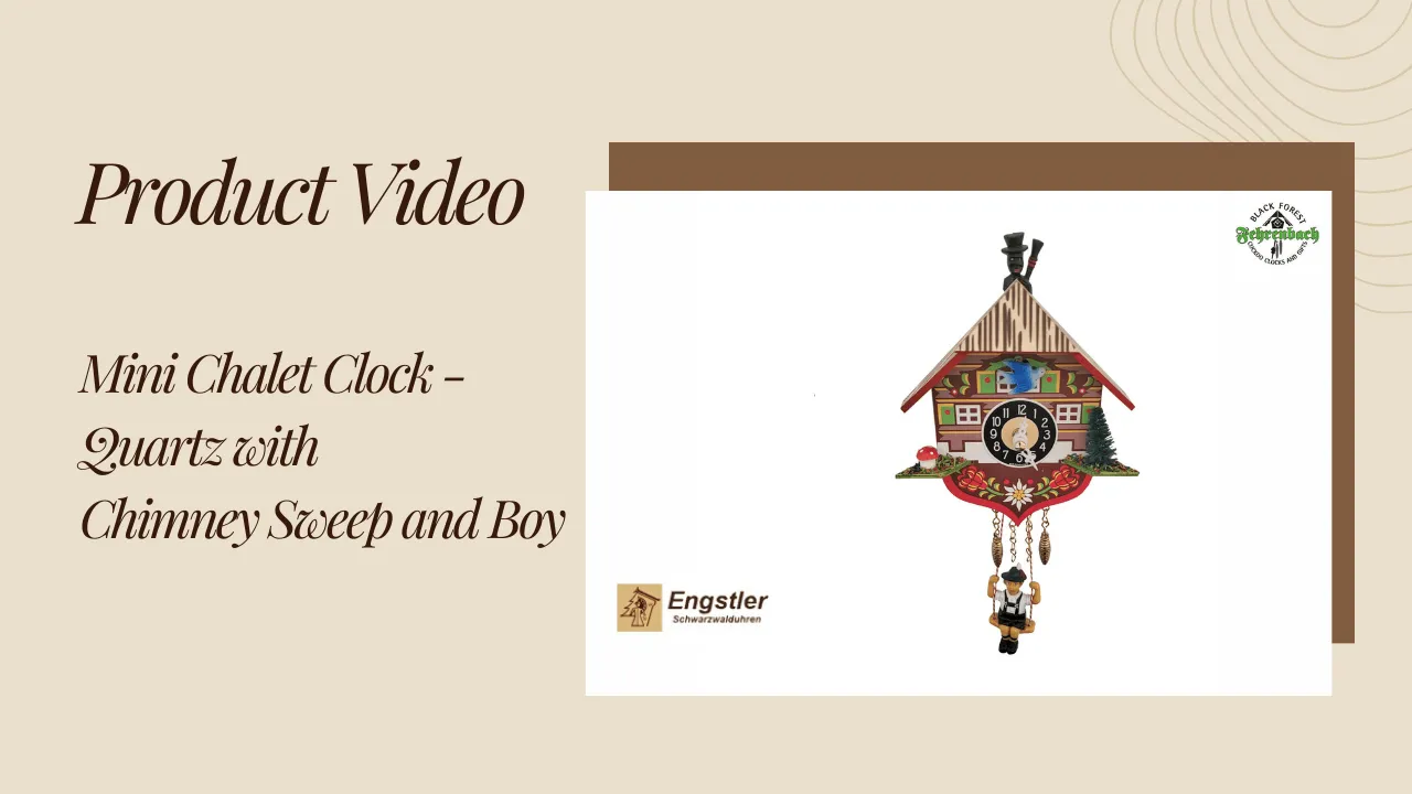 Chalet Clock - Quartz with Chimney Sweep and Boy - Engstler