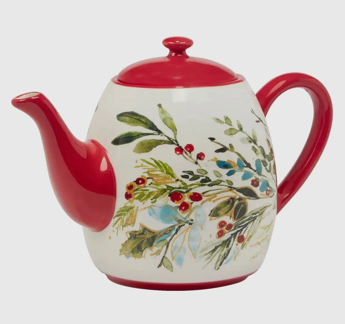 Christmas Gatherings Holiday Teapot