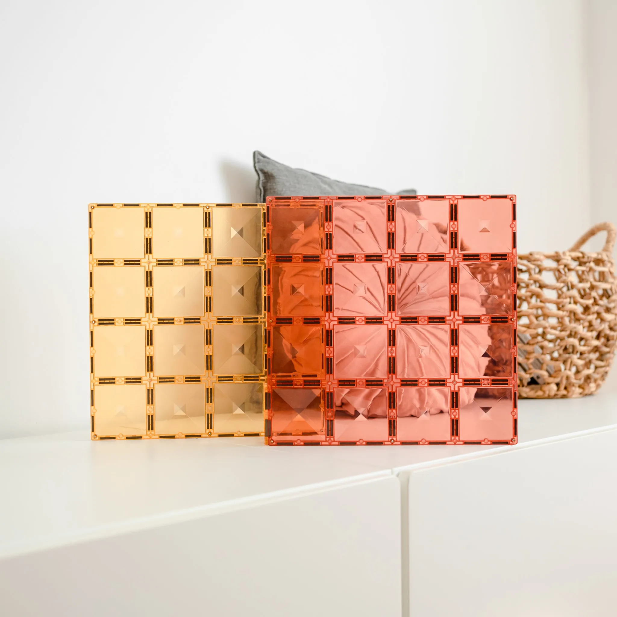 Connetix Tiles - 2 Piece Base Plate Set | Lemon/Peach